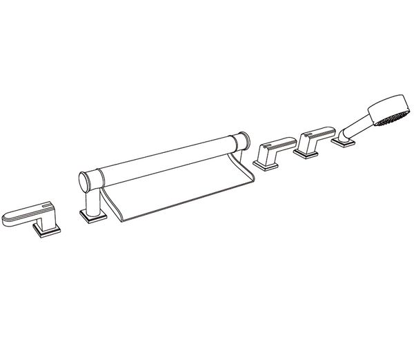  Vòi bồn tắm sáu lỗ cổ điển Transatlantique Insert bằng đồng - 3307 