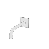  Vòi chậu lavabo gắn tường dài 190mm (không van trộn) bằng đồng Minimè - CME1 