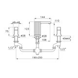  Vòi chậu lavabo 3 lỗ bằng đồng Casanova - 3222TR 