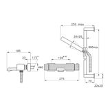  Vòi bồn tắm gắn tường có sen cầm tay và thanh trượt bằng đồng Casanova - 3267TM302-6 