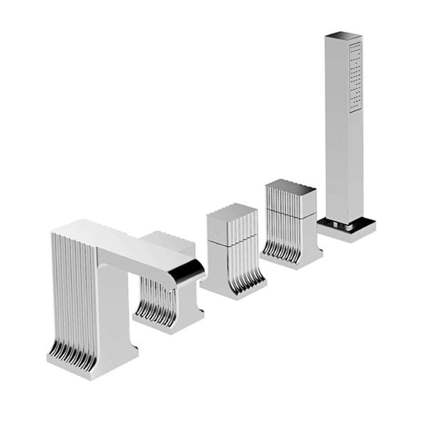  Vòi bồn tắm 5 lỗ có vòi sen cầm tay bằng đồng Casanova - 3256TR308 