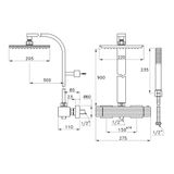  Sen cây gắn tường có vòi sen cầm tay bằng đồng Casanova - 3287TM-33 