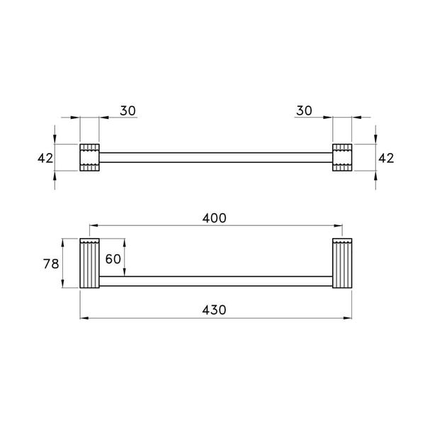  Thanh treo khăn 400mm gắn tường phòng tắm bằng đồng Casanova - 602-40 