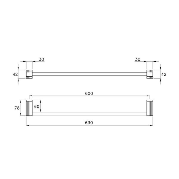  Thanh treo khăn 600mm gắn tường phòng tắm bằng đồng Casanova - 602-60 