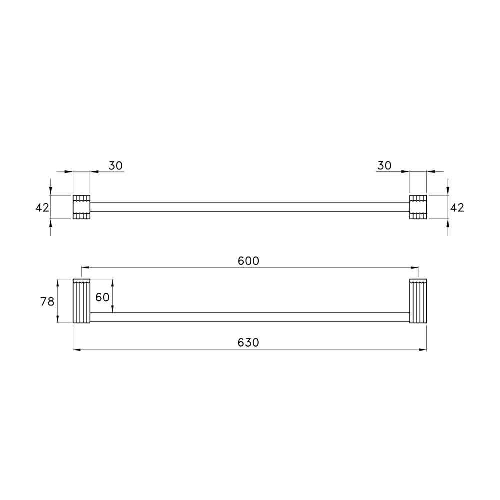  Thanh treo khăn 600mm gắn tường phòng tắm bằng đồng Casanova - 602-60 