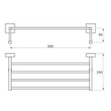  Kệ để khăn dài 550mm gắn tường phòng tắm bằng đồng Casanova - 1066 