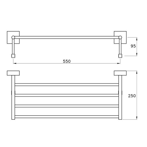  Kệ để khăn dài 550mm gắn tường phòng tắm bằng đồng Casanova - 1066 
