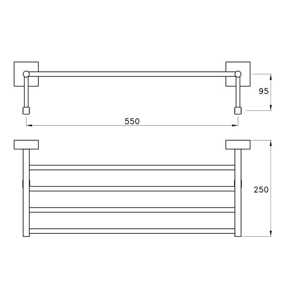  Kệ để khăn dài 550mm gắn tường phòng tắm bằng đồng Casanova - 1066 