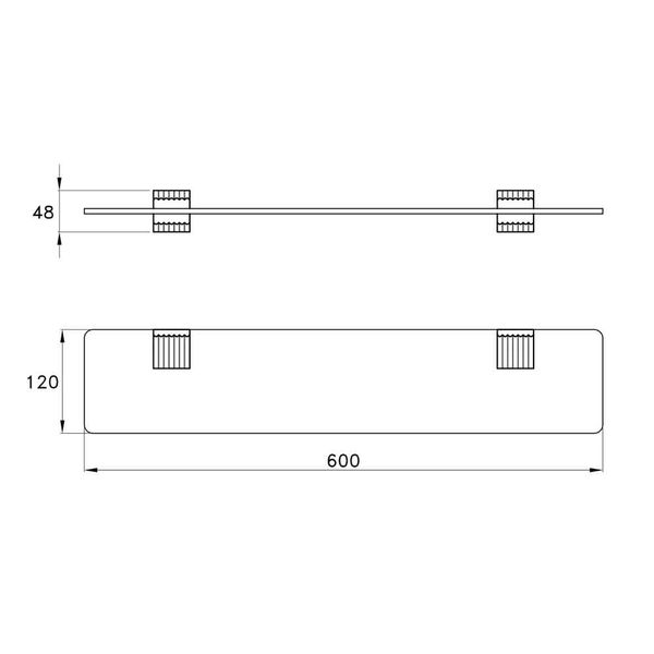  Kệ kính dài 600mm treo tường phòng tắm Casanova - 1065 
