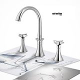  Vòi chậu lavabo 3 lỗ bằng đồng 130 - 3225 