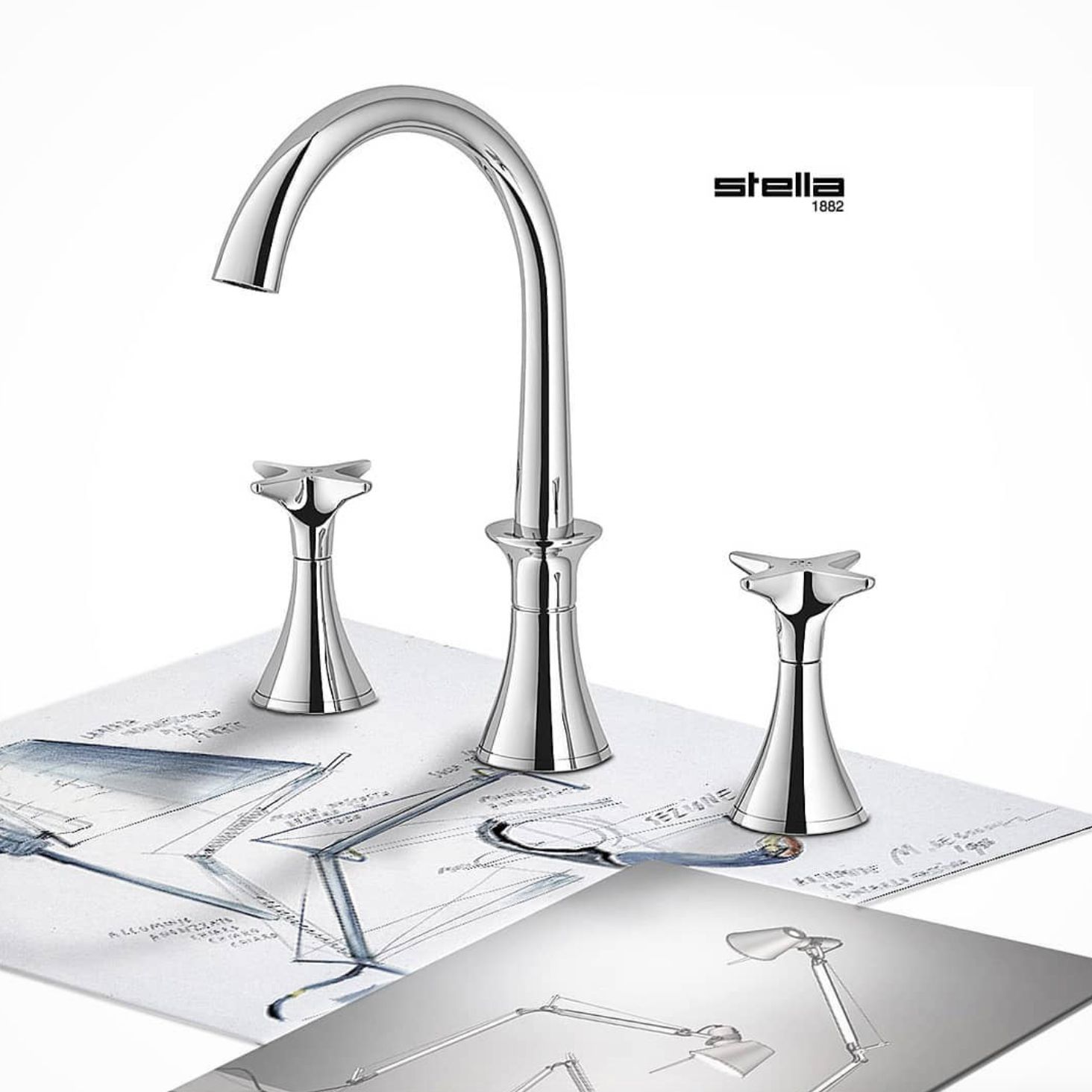  Vòi chậu lavabo 3 lỗ bằng đồng 130 - 3225 