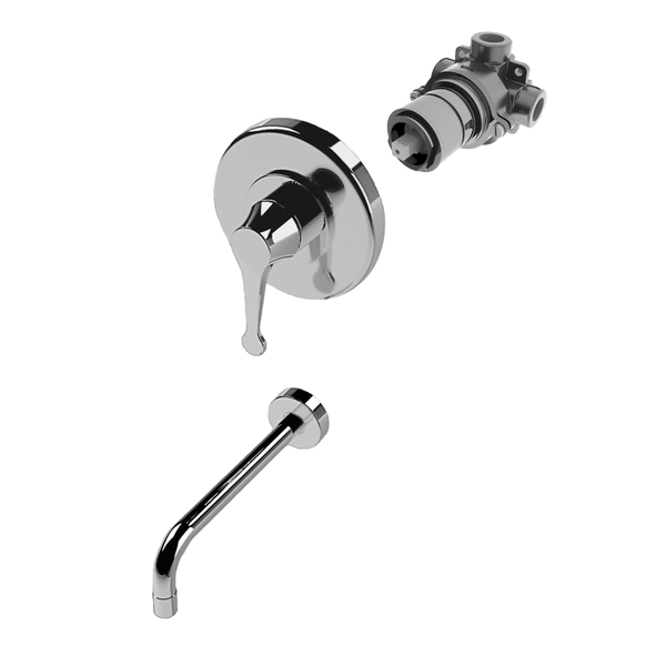  Vòi chậu lavabo gắn tường bằng đồng 130 - 3863MC 