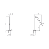  Vòi chậu lavabo cao 275mm (không van trộn) bằng đồng Minimè - CTM2 