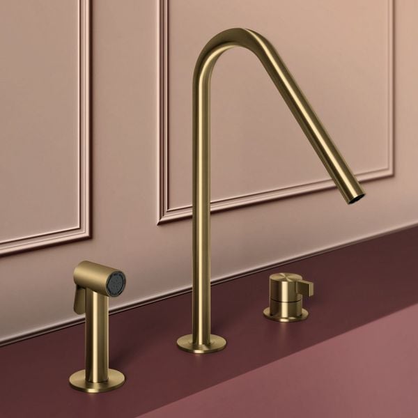  Vòi bếp rửa chén bát 3 lỗ có vòi xịt cầm tay bằng stainless steel Toox - CUC5 