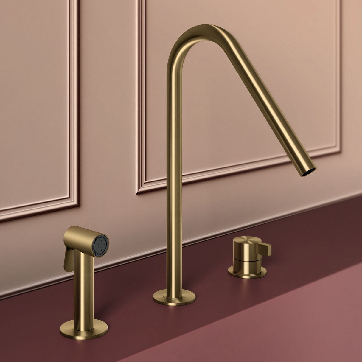  Vòi bếp rửa chén bát 3 lỗ có vòi xịt cầm tay bằng stainless steel Toox - CUC5 