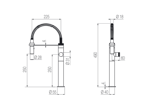 Vòi bếp rửa chén bát bằng stainless steel Hiro - CUC57 
