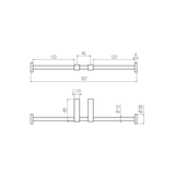  Móc treo giấy vệ sinh đôi không nắp chụp bằng đồng Koè - CWK10 