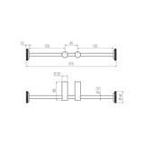  Móc treo giấy vệ sinh đôi không nắp chụp bằng đồng Tibò - CWO10 
