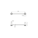  Thanh treo khăn phòng tắm 300mm bằng đồng Tibò - CWO3 