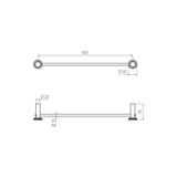  Thanh treo khăn phòng tắm 450mm bằng đồng Tibò - CWO4 