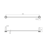  Thanh treo khăn phòng tắm 600mm bằng đồng Tibò - CWO5 