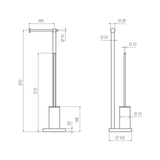  Cây treo giấy vệ sinh và bàn chải chà rửa vệ sinh toilet, phòng tắm bằng đồng để sàn Koè - CWP1 