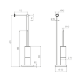  Cây treo giấy vệ sinh và bàn chải chà rửa vệ sinh toilet, phòng tắm bằng đồng để sàn Tibò - CWP11 