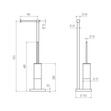  Cây treo giấy vệ sinh và bàn chải chà rửa vệ sinh toilet, phòng tắm bằng đồng để sàn Koè - CWP3 