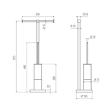  Cây treo giấy vệ sinh đôi và bàn chải chà rửa vệ sinh toilet, phòng tắm bằng đồng để sàn Round - CWP4 
