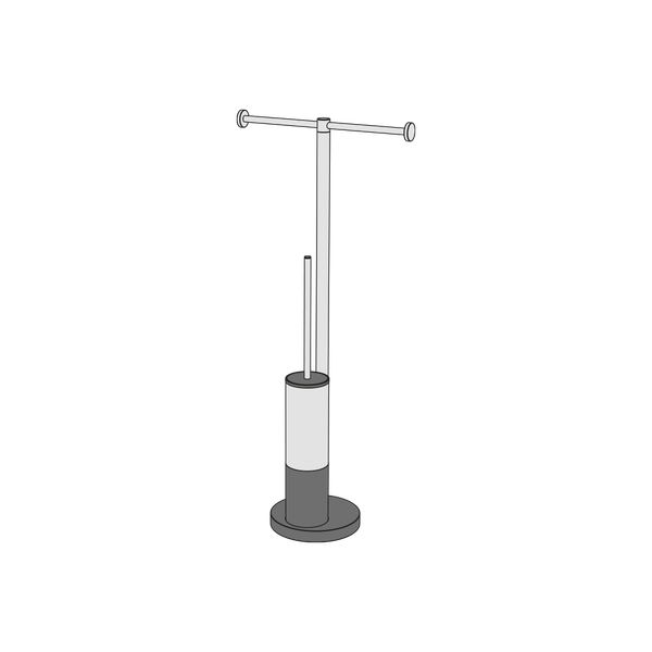  Cây treo giấy vệ sinh đôi và bàn chải chà rửa vệ sinh toilet, phòng tắm bằng đồng để sàn Koè - CWP4 