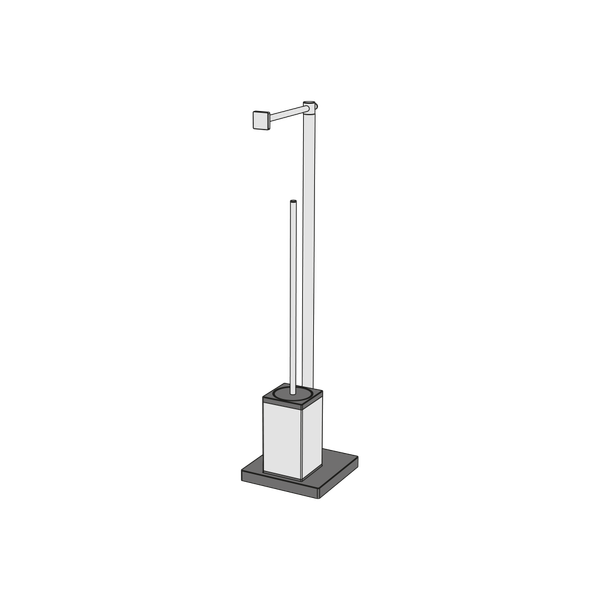  Cây treo giấy vệ sinh và bàn chải chà rửa vệ sinh toilet, phòng tắm bằng đồng để sàn Square - CWP5 