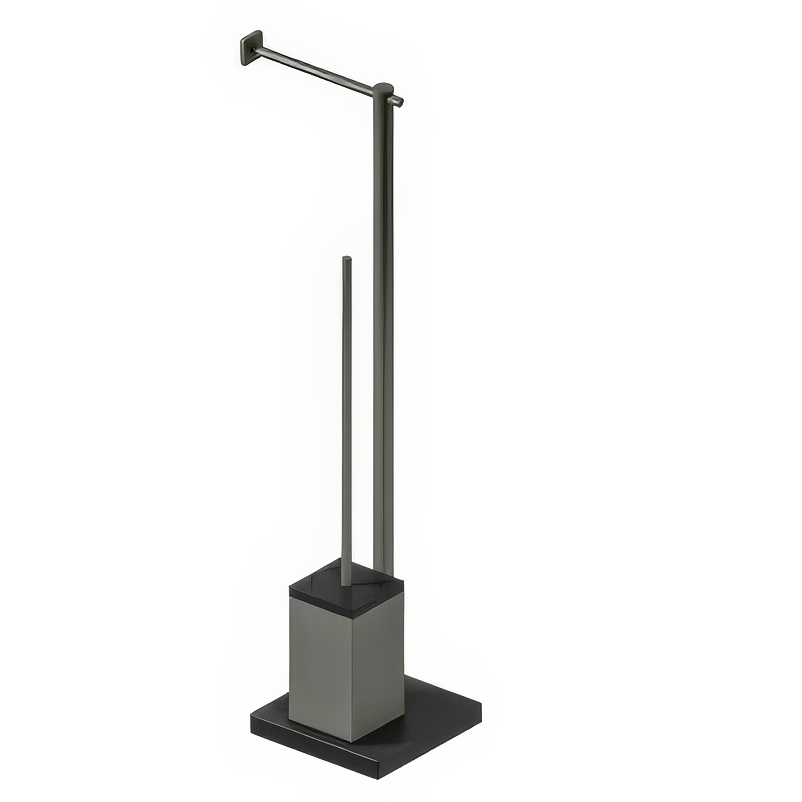  Cây treo giấy vệ sinh và bàn chải chà rửa vệ sinh toilet, phòng tắm bằng đồng để sàn Square - CWP5 