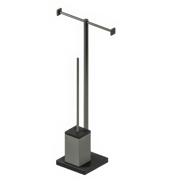  Cây treo giấy vệ sinh đôi và bàn chải chà rửa vệ sinh toilet, phòng tắm bằng đồng để sàn Square - CWP6 