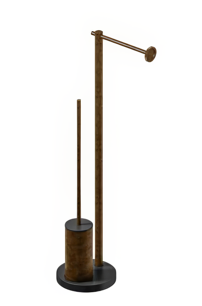  Cây treo giấy vệ sinh và bàn chải chà rửa vệ sinh toilet, phòng tắm bằng đồng để sàn Tibò - CWP9 