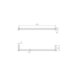  Thanh treo khăn phòng tắm 450mm bằng đồng Square - CWR4 