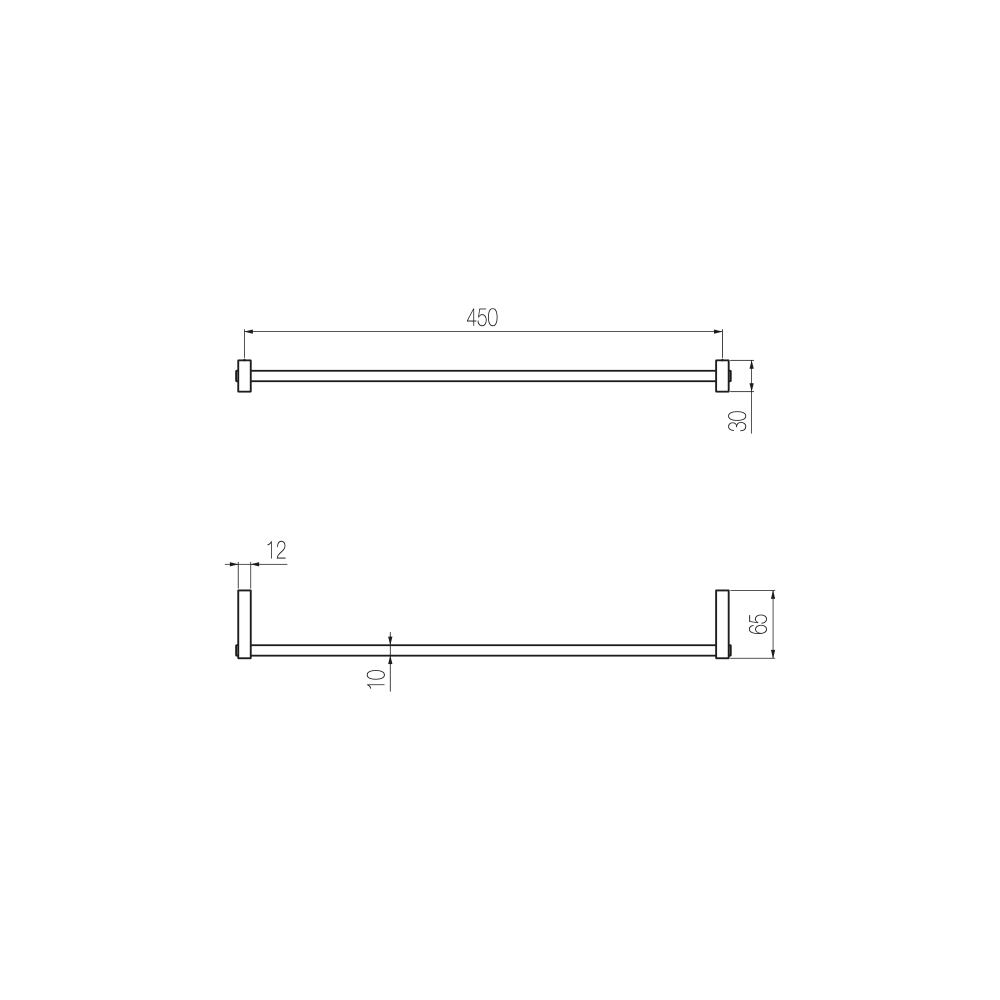 Thanh treo khăn phòng tắm 450mm bằng đồng Square - CWR4 