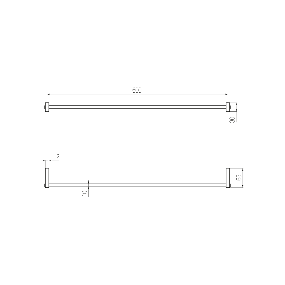  Thanh treo khăn phòng tắm 600mm bằng đồng Square - CWR5 