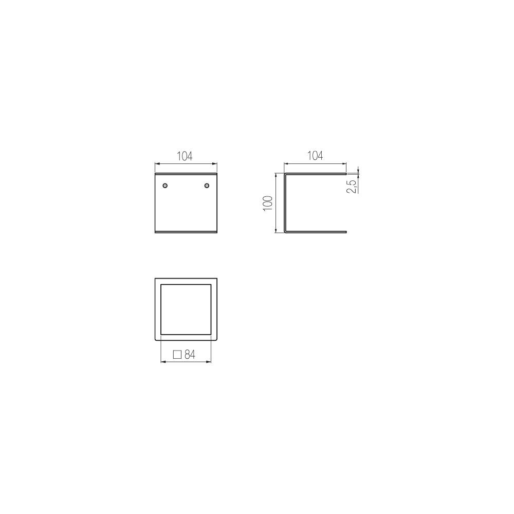  Giá treo phụ kiện phòng tắm hình vuông bằng đồng Square - CWS6 