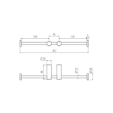  Móc treo giấy vệ sinh đôi không nắp chụp bằng đồng Round - CWT10 