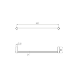  Thanh treo khăn phòng tắm 450mm bằng đồng Round - CWT4 