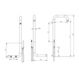  Sen cây ngoài trời gắn tường bát sen ∅200mm có vòi sen cầm tay bằng stainless steel 316L - A1015C-MB 