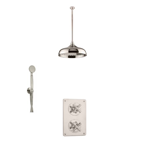  Vòi sen âm trần điều chỉnh nhiệt độ cổ điển bằng đồng, bát sen Ø300mm Drumbex - Shower Ceiling 