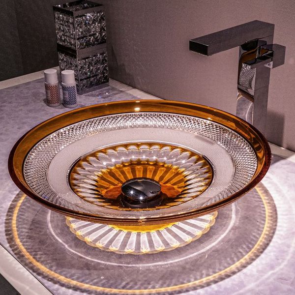  Chậu Lavabo Pha Lê Dilos Gaia Amber 