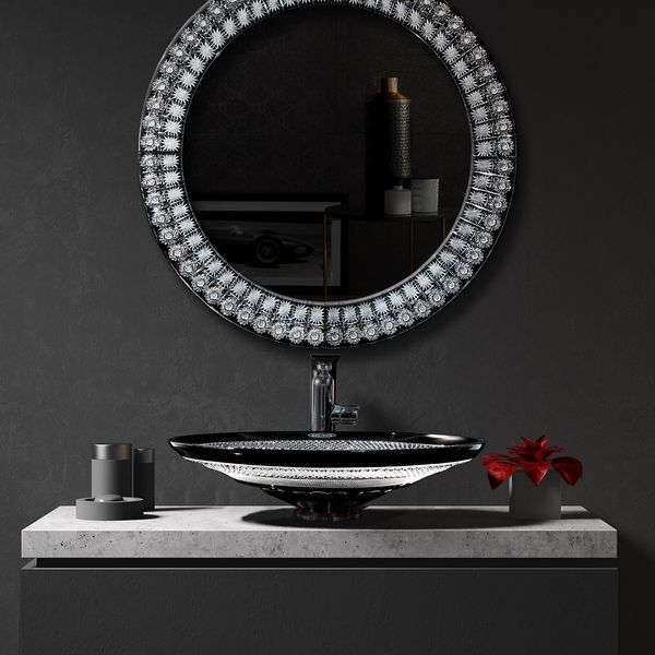  Chậu Lavabo Pha Lê Dilos Gaia Black 