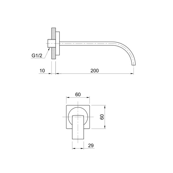  Vòi chậu rửa mặt gắn tường 200mm bằng đồng Boy - DJCAN200-BOY192034N 