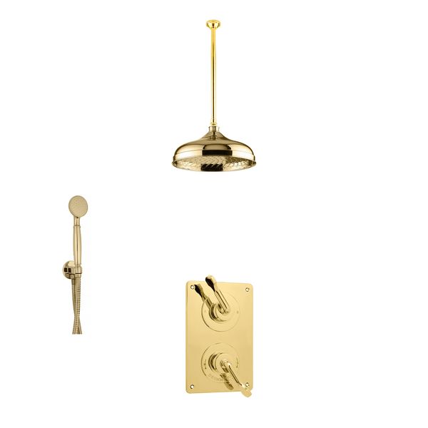  Vòi sen âm trần điều chỉnh nhiệt độ cổ điển bằng đồng, bát sen Ø300mm Drumlea - Shower Ceiling 