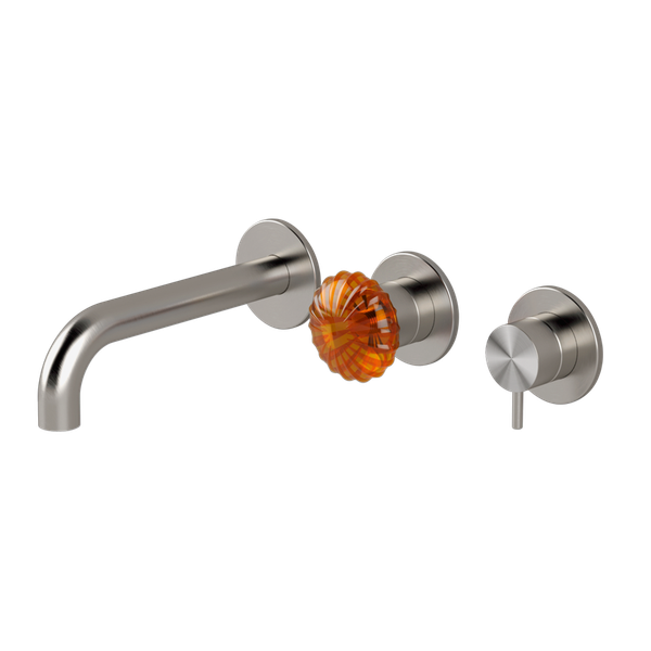  Vòi bồn tắm gắn tường 3 lỗ dài 190mm 2 đầu ra bằng stainless steel Dorin - DOR82 