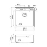  Chậu rửa chén bát stainless steel 1 hố DSN44 