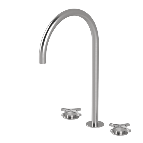  Vòi chậu lavabo xoay 3 lỗ cao 380mm bằng stainless steel Dixi - DXN26 