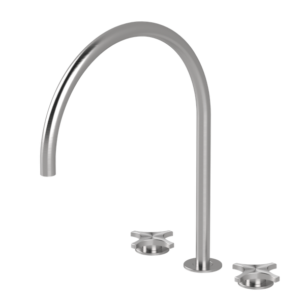  Vòi chậu lavabo xoay 3 lỗ cao 380mm bằng stainless steel Dixi - DXN31 